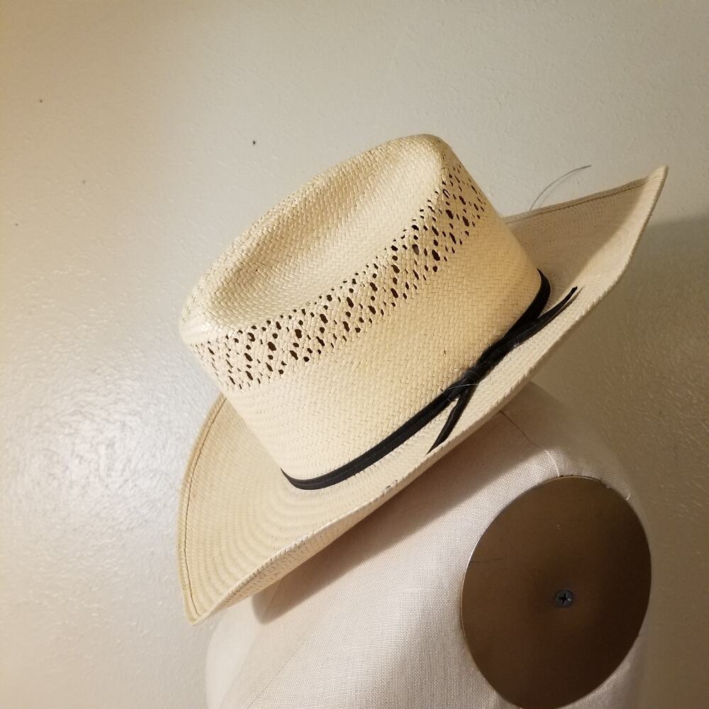 Vintage Resistol Classic Straw Cowboy Hat Self Conforming Size 7 5/8 - Picture 2 of 9